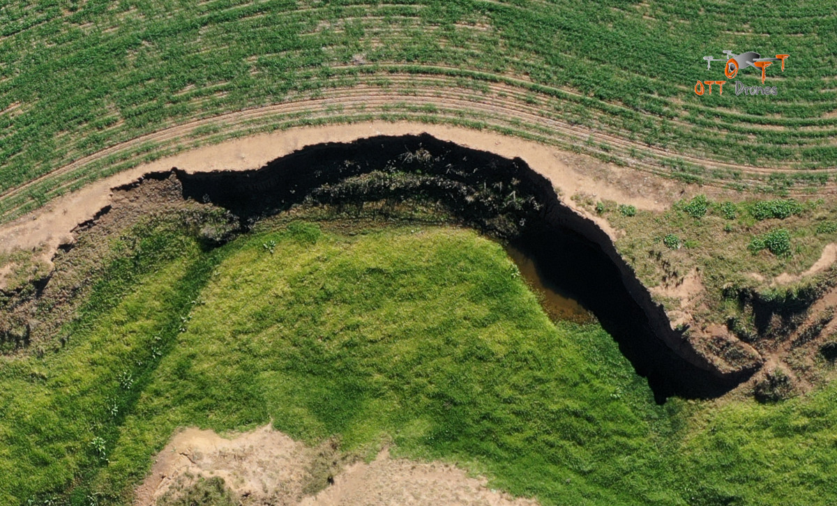 Zoomed in part of orthophoto map to show details from above area